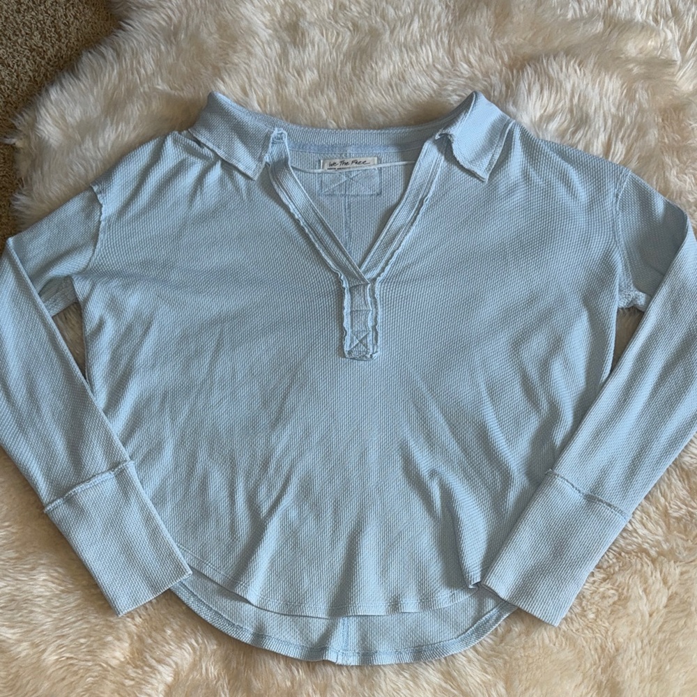 Free People Light Blue Shirt